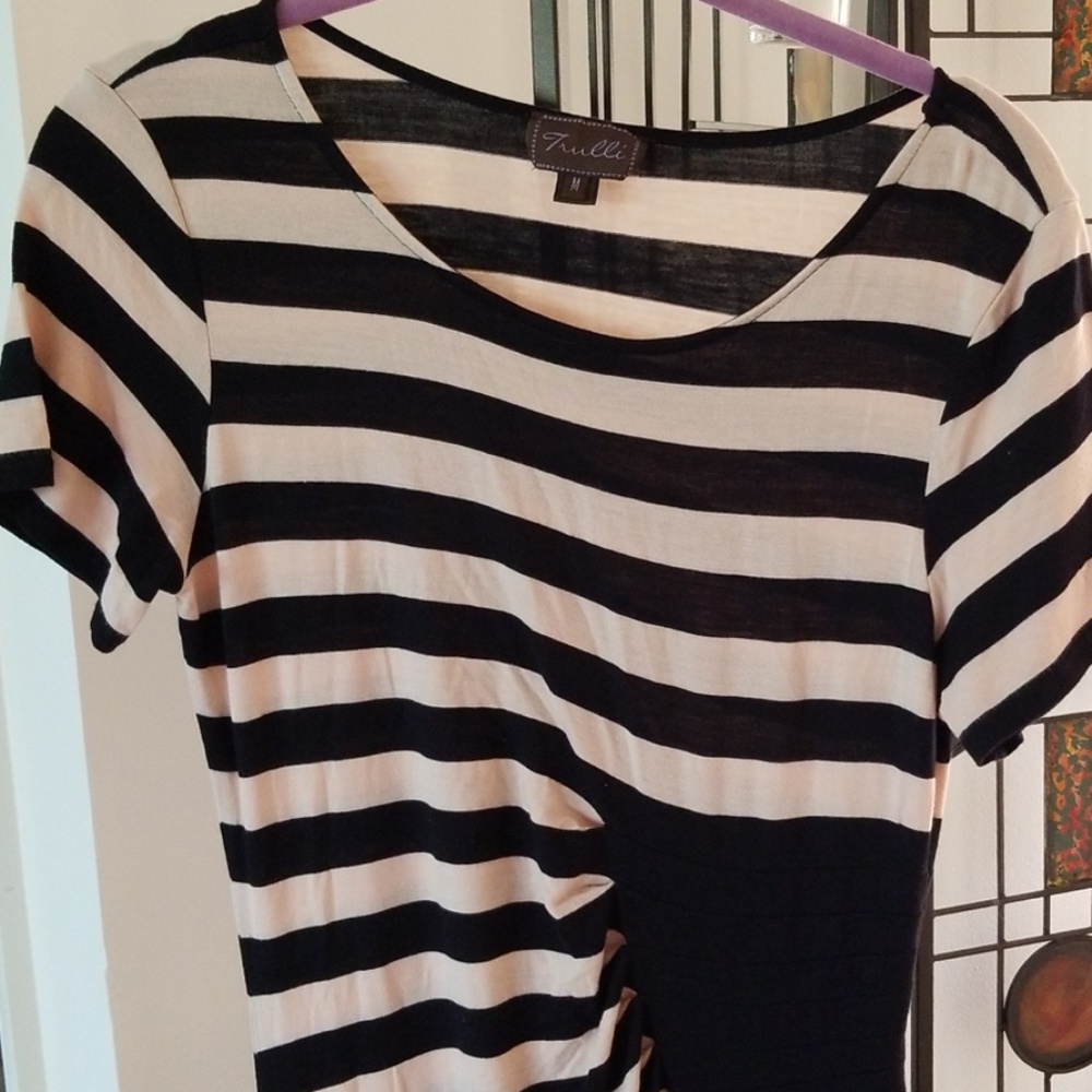 Black and beige stripped maxi dress